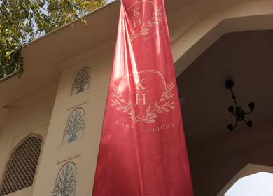 A Slow Motion Shot of an Indian Wedding Venue Decoration in India