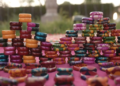 A Slow Motion Shot of an Indian Wedding Venue Decoration in India