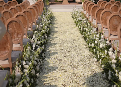 A Slow Motion Shot of an Indian Wedding Venue Decoration in India