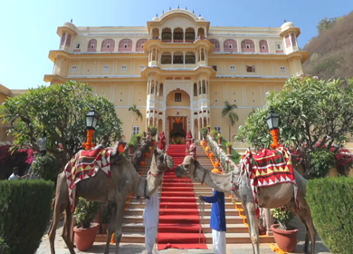 9th February 2019 : A Slow Motion Shot of an Indian Wedding Venue Decoration in India