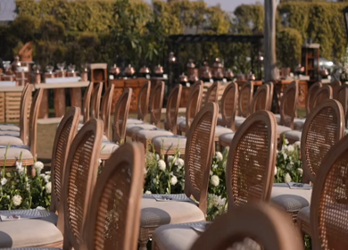 A Slow Motion Shot of an Indian Wedding Venue Decoration in India