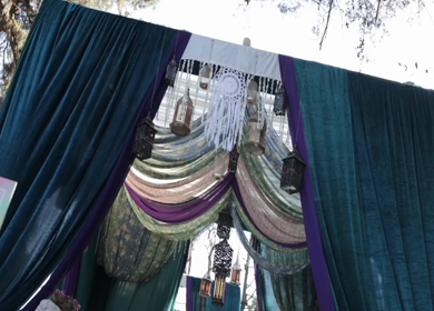 A Slow Motion Shot of an Indian Wedding Venue Decoration at Mussoorie,Uttarakhand in India
