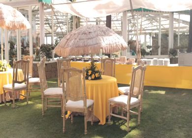 A Slow Motion Shot of an Indian Wedding Venue Decoration at Mussoorie,Uttarakhand in India