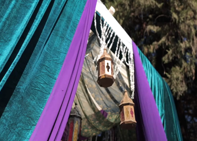 A Slow Motion Shot of an Indian Wedding Venue Decoration at Mussoorie,Uttarakhand in India