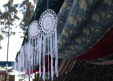 A Slow Motion Shot of an Indian Wedding Venue Decoration at Mussoorie,Uttarakhand in India