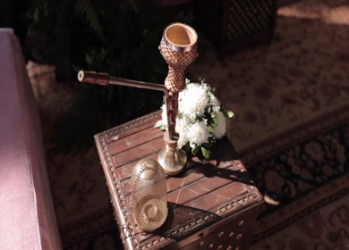 A Slow Motion Shot of an Indian Wedding Venue Decoration at Mussoorie,Uttarakhand in India