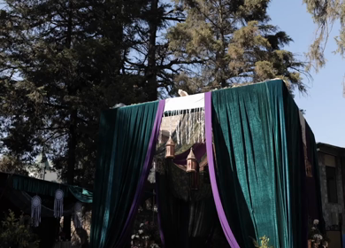 A Slow Motion Shot of an Indian Wedding Venue Decoration at Mussoorie,Uttarakhand in India