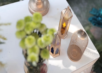 A Slow Motion Shot of an Indian Wedding Venue Decoration at Mussoorie,Uttarakhand in India