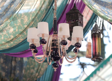 A Slow Motion Shot of an Indian Wedding Venue Decoration at Mussoorie,Uttarakhand in India