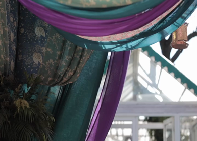 A Slow Motion Shot of an Indian Wedding Venue Decoration at Mussoorie,Uttarakhand in India