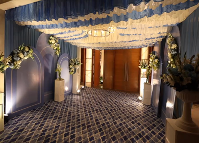 A Slow Motion Shot of an Indian Wedding Venue Decoration in India