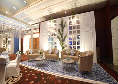 9th February, 2024 : A Slow Motion Shot of an Indian Wedding Venue Decoration in India