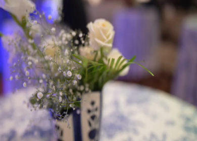 A Slow Motion Shot of an Indian Wedding Venue Decoration in India