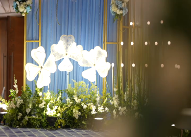 A Slow Motion Shot of an Indian Wedding Venue Decoration in India
