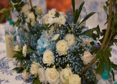 A Slow Motion Shot of an Indian Wedding Venue Decoration in India