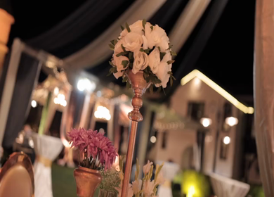 A Slow Motion Shot of an Indian Wedding Venue Decoration in India