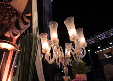 A Slow Motion Shot of an Indian Wedding Venue Decoration in India