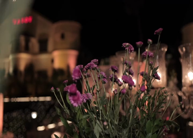 A Slow Motion Shot of an Indian Wedding Venue Decoration in India
