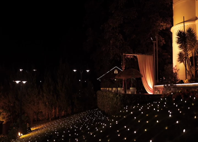 A Slow Motion Shot of an Indian Wedding Venue Decoration in India