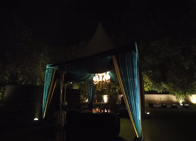A Slow Motion Shot of an Indian Wedding Decoration