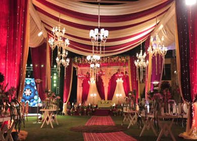 9th February, 2024 : A Slow Motion Shot of an Indian Wedding Venue Decoration in India