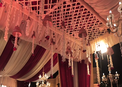 A Slow Motion Shot of an Indian Wedding Venue Decoration in India