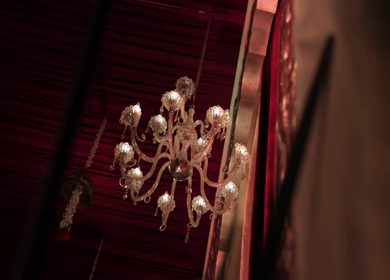 A Slow Motion Shot of an Indian Wedding Venue Decoration in India