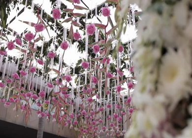 A Slow Motion Shot of an Indian Wedding Venue Decoration in India