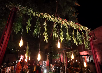 A Slow Motion Shot of an Indian Wedding Decoration