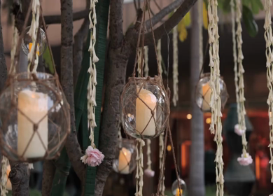 A Slow Motion Shot of an Indian Wedding Venue Decoration in India