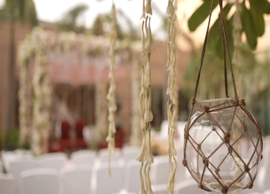 A Slow Motion Shot of an Indian Wedding Venue Decoration in India