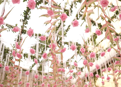 A Slow Motion Shot of an Indian Wedding Venue Decoration in India