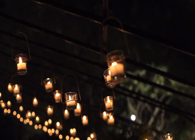 A Slow Motion Shot of Candles at an Indian Wedding Decoration