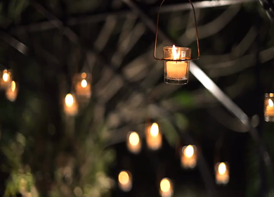 A Slow Motion Shot of Candles at an Indian Wedding Decoration