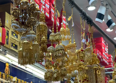 A Slow Motion shot of Jewelry and Bridal Accessories at Shop in Delhi