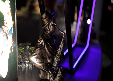 A slow motion shot of a bar at an Indian wedding in New Delhi, India