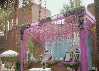 5th January 2025 : A slow motion shot of a bar at an Indian wedding in New Delhi, India