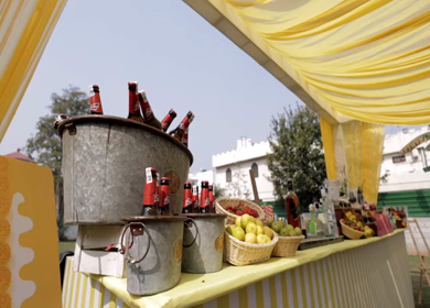 5th January 2025 : A slow motion shot of a bar at an Indian wedding in New Delhi, India