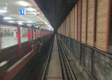 A Timelapse Shot of Delhi Metro Train Moving Through Tunnel in Delhi India