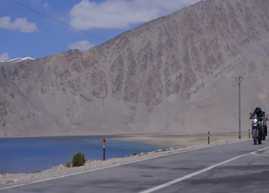 A Shot of Adventure Bikers on the Road to Tso Moriri Lake Ladakh