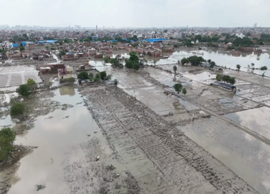 Aerial Drone Footage of Flooded Homes in Delhi, India – 2025 Heavy Rains