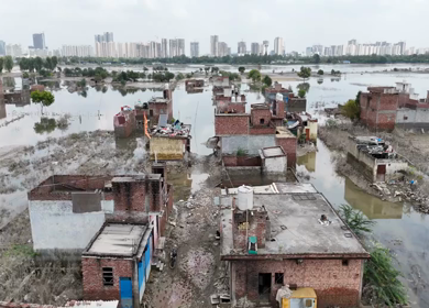 Aerial Drone Footage of Flooded Homes in Delhi, India – 2025 Heavy Rains
