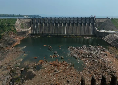 Aerial Drone Shot of Mahi Dam, Udaipur, Rajasthan, India