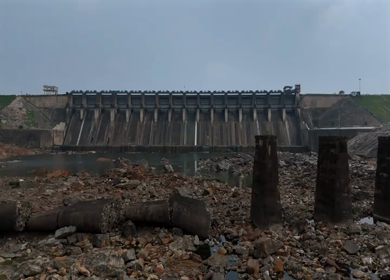 Aerial Drone Shot of Mahi Dam, Udaipur, Rajasthan, India