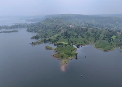 Aerial Drone View of Banswara Lakes and Islands, Rajasthan, India