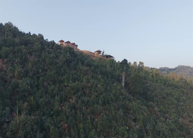 Aerial Drone View of Camping Site in Hills of Nagaland, Northeast India