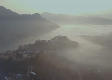 Aerial Drone View of Kohima City on Hills, Nagaland, Northeast India