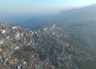 Aerial Drone View of Kohima City on Hills, Nagaland, Northeast India