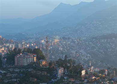 Aerial Drone View of Kohima City on Hills, Nagaland, Northeast India