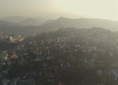 Aerial Drone View of Kohima City on Hills, Nagaland, Northeast India